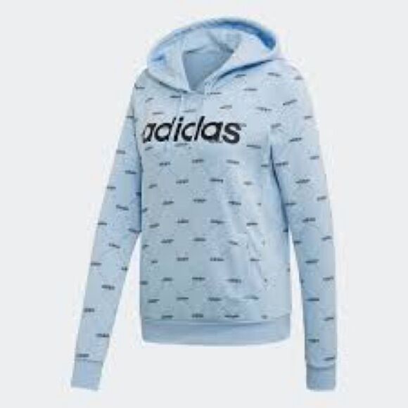 $5 ADD ON ITEM/Women’s Adidas light blue black logo, hoodie, size small - Picture 2 of 11